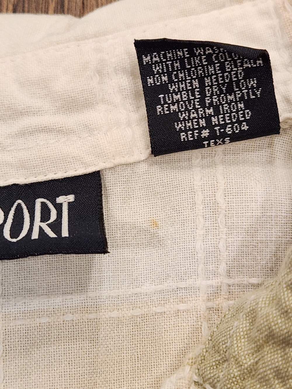 Vintage Blassport 100% Cotton Sleeveless Shirt - Sage & Cream Plaid Medium - Picture 4 of 5